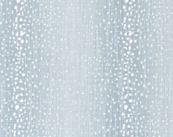 Soft Slate Blue & White Antelope Print Fabric by the Yard Cotton Slub Drapery, Upholstery, Home Decor and Craft Fabric M540