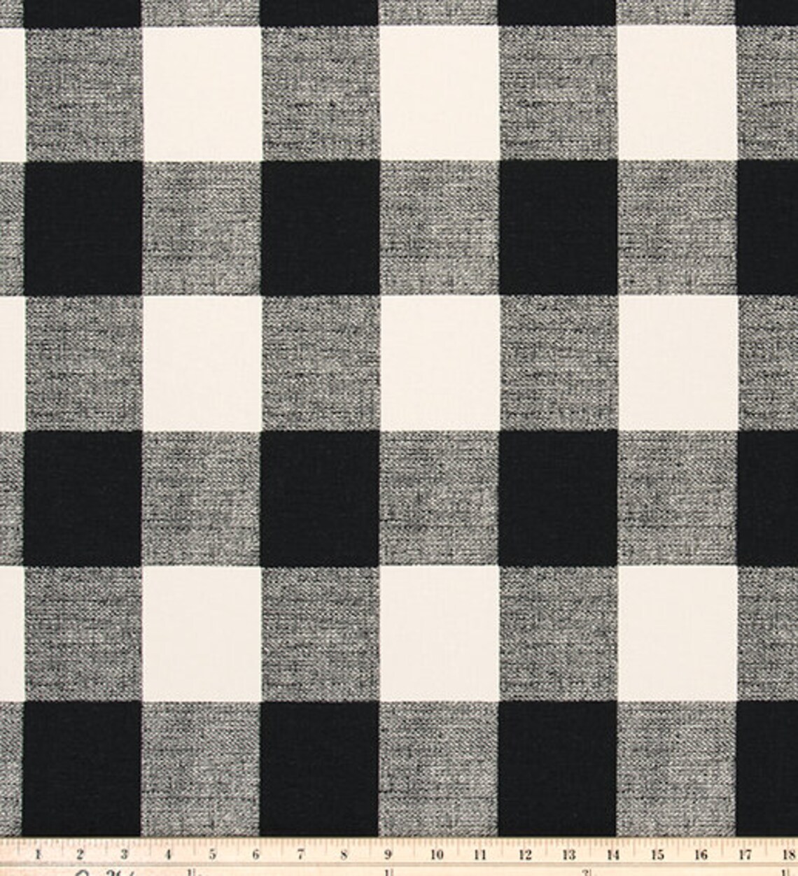 Black and Cream Buffalo Check Fabric by the Yard Black and Etsy