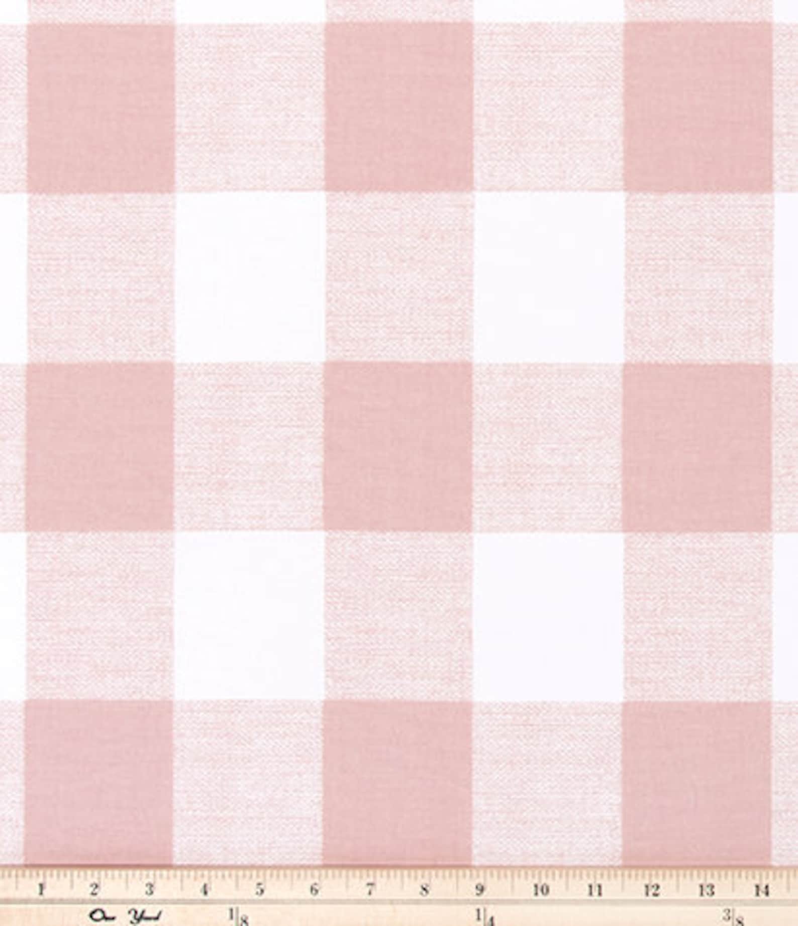 Blush Pink Buffalo Check Fabric by the Yard Designer | Etsy