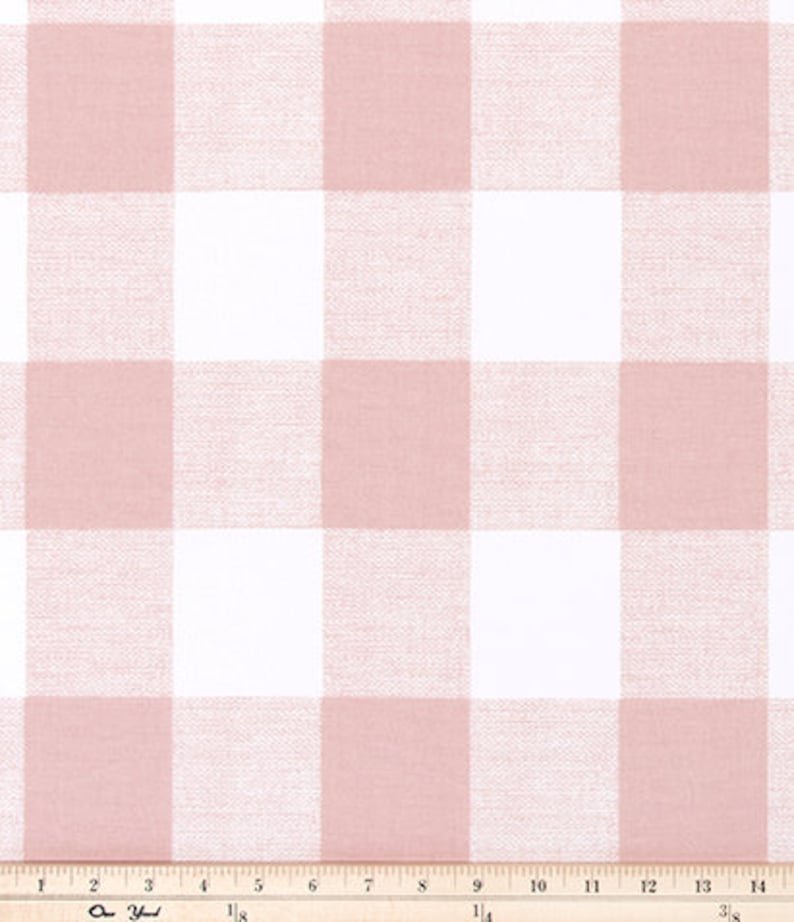 Blush Pink Buffalo Check Fabric by the Yard Designer Etsy