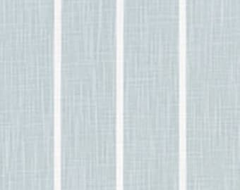 Soft Blue and White Striped Fabric by the Yard Designer Slub Cotton Farmhouse Blue Drapery, Curtain, Upholstery or Home Decor Fabric M672