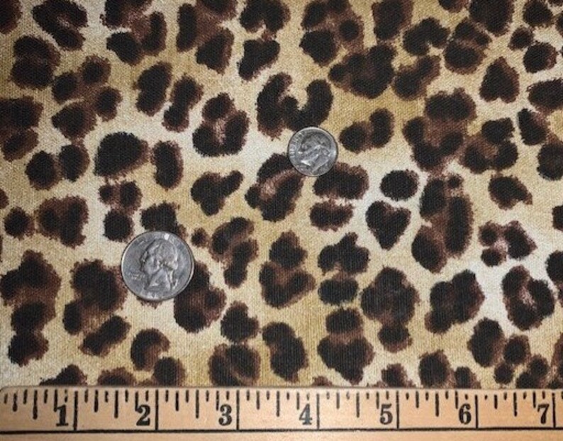 Medium Leopard Print in Browns on a Golden Background Cotton | Etsy