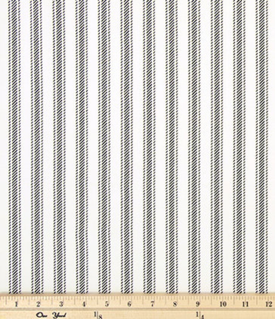 Black Ticking Stripe Fabric by the Yard Larger 5/8 Etsy