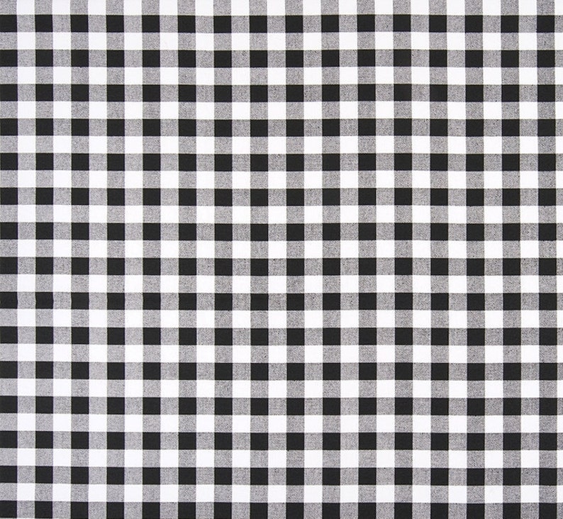 Black & White Gingham Check Fabric by the Yard Cotton Plaid | Etsy