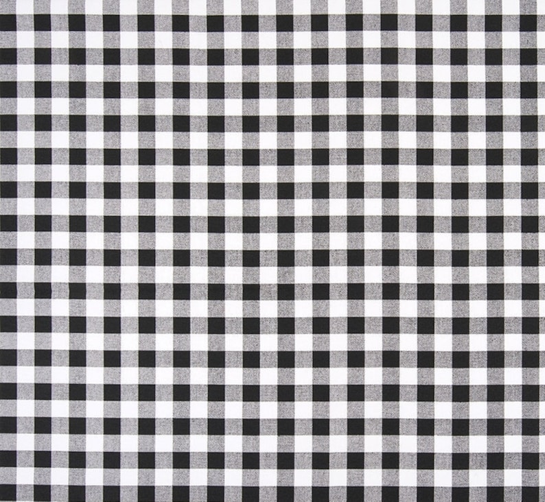 Black & White Gingham Check Fabric by the Yard Cotton Plaid | Etsy