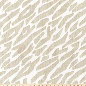 Zebra Print Slub Cotton Fabric: Tan & White Animal Print, Drapery, Home Decor, and Craft Fabric M653 image 3