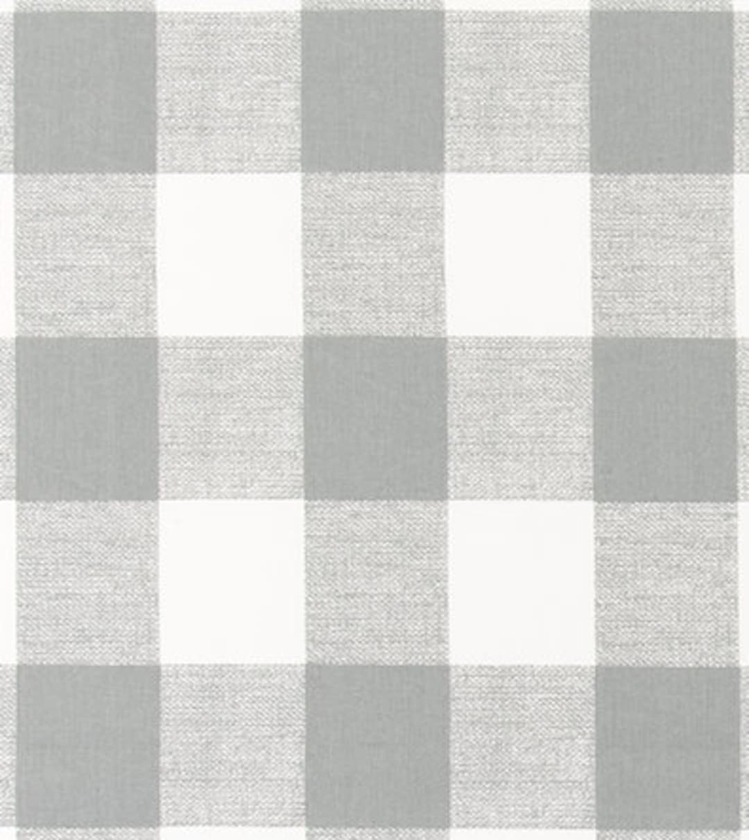 Gray and White Buffalo Plaid Check Fabric by the Yard Designer Cotton