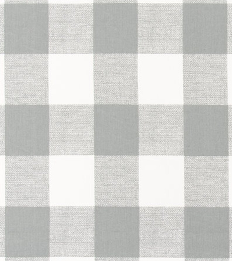 Gray and White Buffalo Plaid Check Fabric by the Yard Designer Etsy