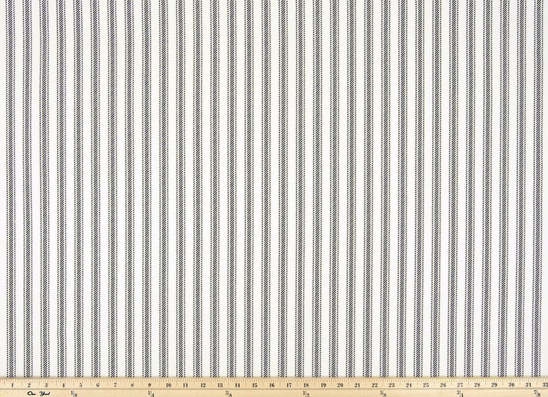 Black Ticking Stripe Fabric by the Yard Larger 5/8 - Etsy