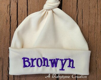 Personalized Embroidered Newborn Knot Hat: Baby Hospital Hat