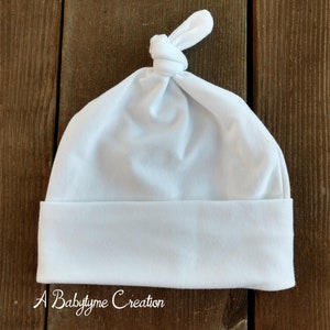 Baby Hat, Knotted Baby Hat, Newborn Hospital Hat, Baby Hospital Hat, Baby Top Knot Hat, Cotton Baby Hat