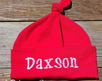 Personalized Embroidered Newborn Knot Hat: Baby Hospital Hat