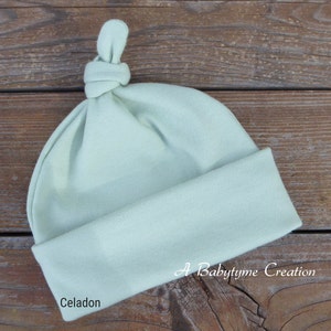 Baby Hat, Organic Cotton Baby Hat, Newborn Hospital Hat, Baby Top Knot Hat, Knotted Baby Hat, Handmade Baby Cotton Hat