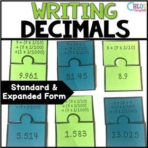 Standard and Expanded Form | Writing Decimals | Matching Math Game