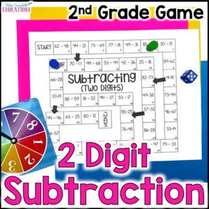 Double Digit Subtraction with Regrouping - Subtraction within 100 Math Center