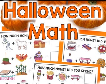 Halloween Math Activities - Plan a Halloween Party Math Worksheets - Adding and Subtracting Decimals - Halloween Math Printable