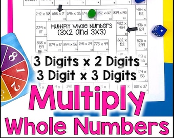3 Digit by 2 Digit Multiplication and 3 Digit by 3 Digit Muliplication Game - 5th Grade Math - Homeschool Activity - 5th Grade Game