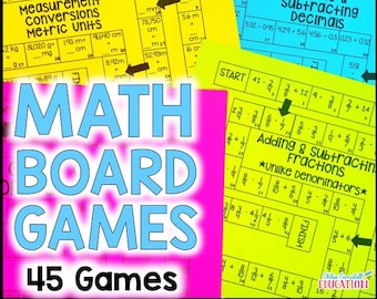Homeschool 5th Grade Math Centers for the Entire Year - 45 Math Games for 5th Graders - Homeschool or Classroom Setting