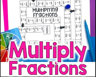 Multiplying Fractions Game - Fraction Multiplication - 5th Grade Math - Homeschool Activity - 5th Grade Game and Center Activity