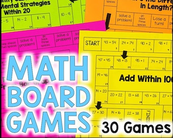 Homeschool 2nd Grade Math Centers for the Entire Year - 30 Math Games for 2nd Graders - Homeschool or Classroom Setting