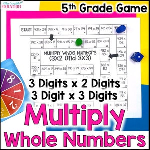 3 Digit by 2 Digit Multiplication and 3 Digit by 3 Digit Muliplication Game - 5th Grade Math - Homeschool Activity - 5th Grade Game