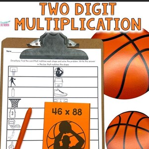 2 Digit by 2 Digit Multiplication Solve the Room - March Basketball