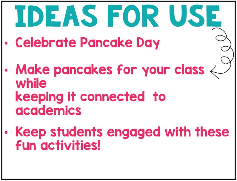 Pancake Day Activities Cooking Math Project Physical and Chemical