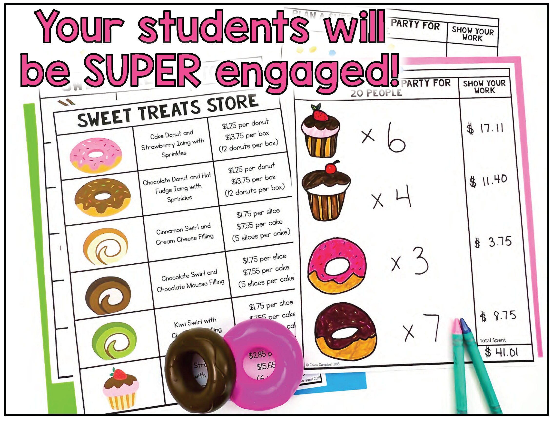 Plan a Sweet Treat Party Math Project Adding and Subtracting Decimals Homeschool Math Winter Etsy