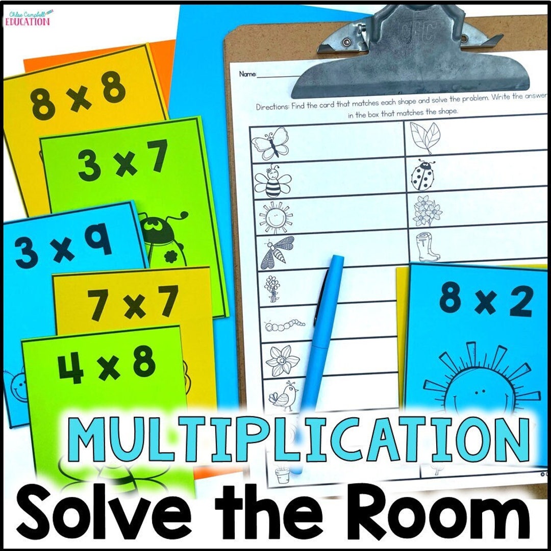 Multiplication Facts Practice Solve the Room Spring Math - Etsy