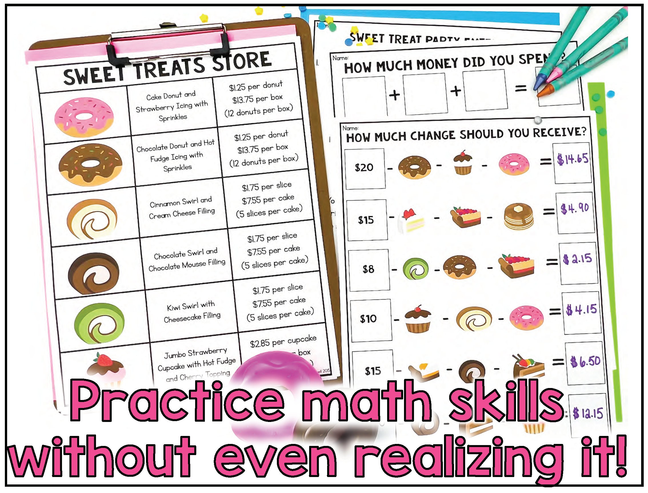 Plan a Sweet Treat Party Math Project Adding and Subtracting Decimals Homeschool Math Winter Etsy