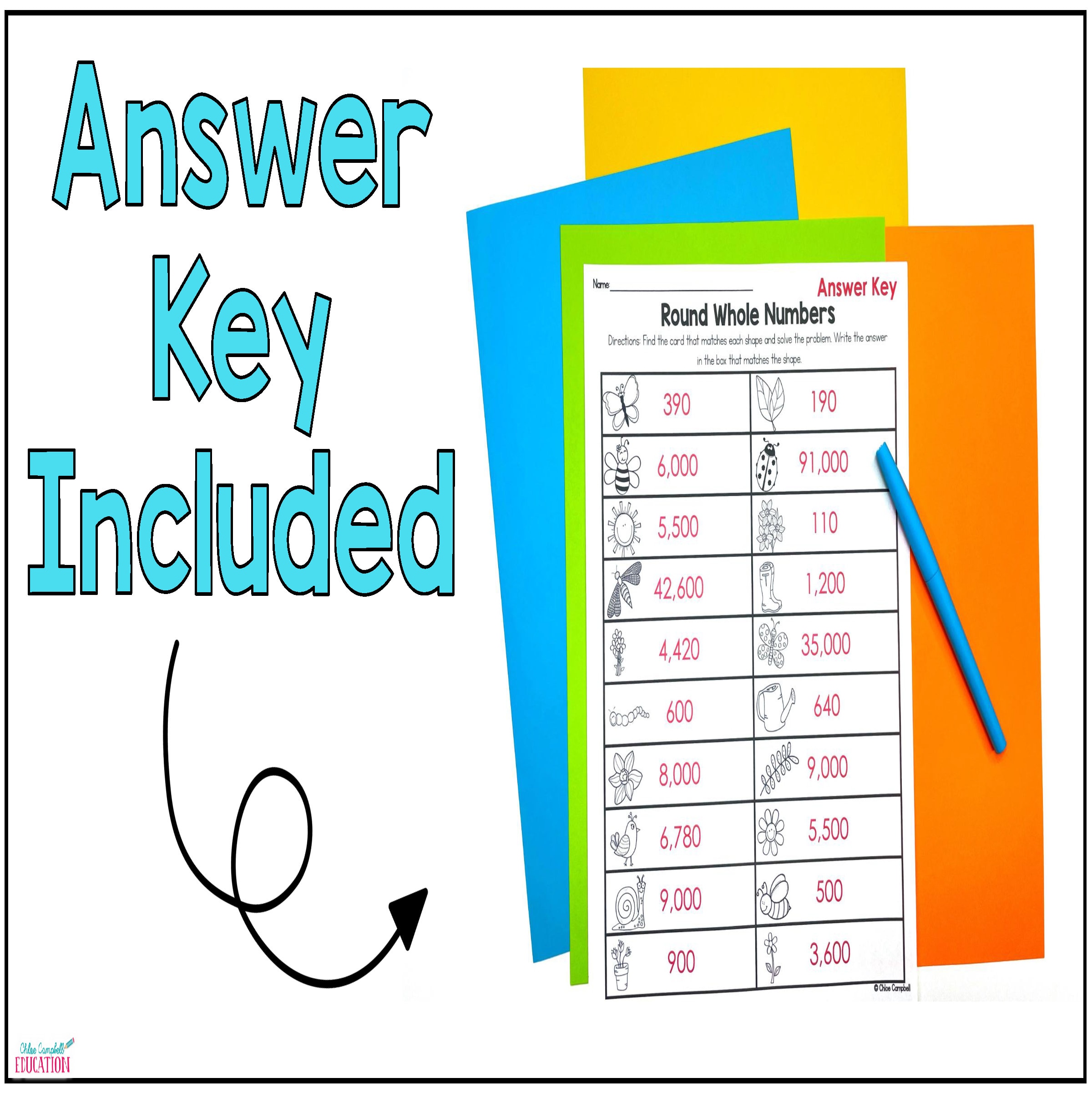 Round Whole Numbers Solve the Room Spring Math Center - Etsy