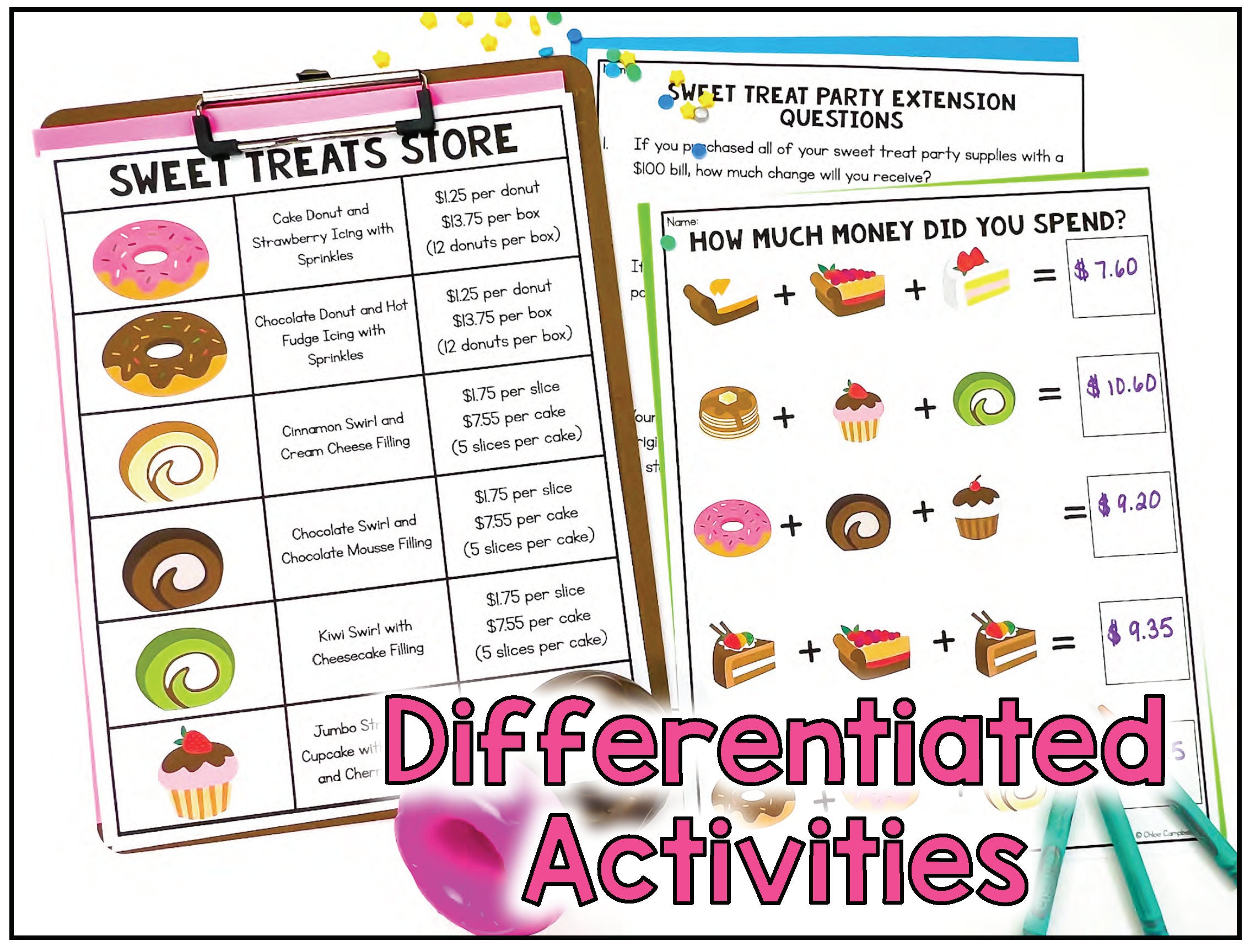 Plan a Sweet Treat Party Math Project Adding and Subtracting Decimals Homeschool Math Winter Etsy