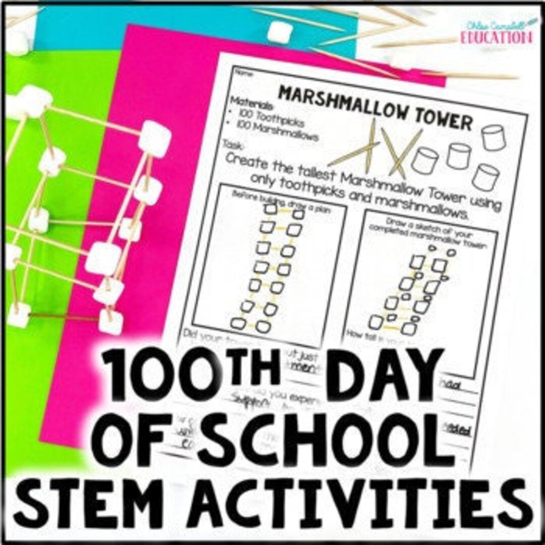 100th Day of School STEM and Science Activities | Marshmallow Toothpick ...