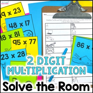 2 Digit by 2 Digit Multiplication Solve the Room - Math Scoot