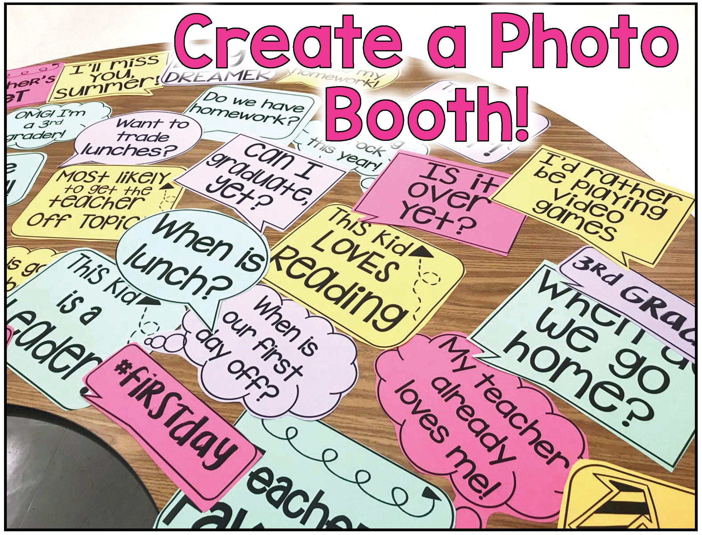 Open Props Photo Booth Props - Open House Stations - Back to School Night Activity ...