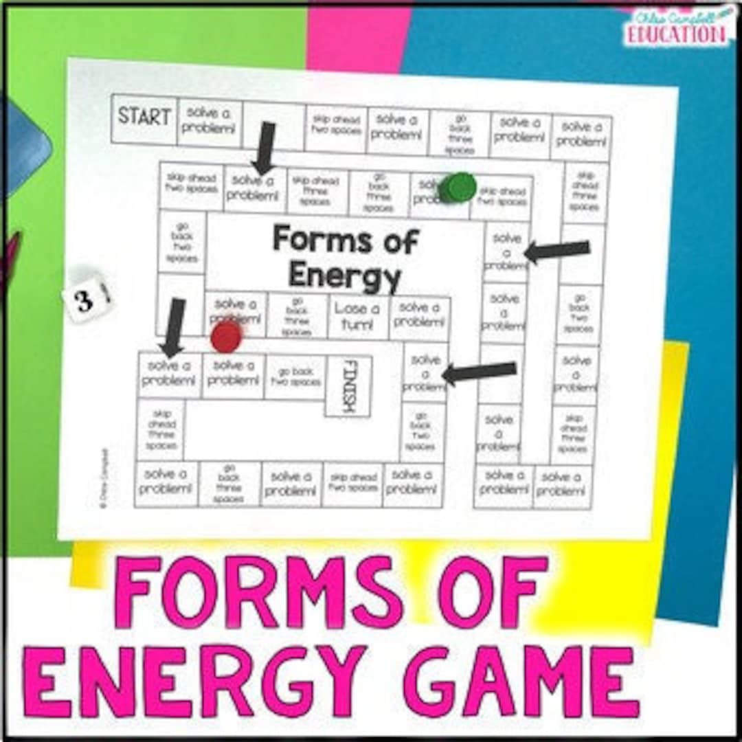 Forms of Energy Game Light Sound Heat Electrical Mechanical Etsy