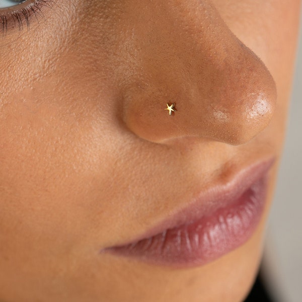 Star Nose Stud, Star Piercing, Tiny Nose Stud, Star Nose Ring, Tiny Nose Stud Gold, Rose Gold Nose Stud, Small Nose Stud, Star Tragus, Gold