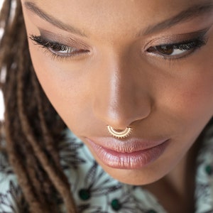 Septum Jewelry, Septum Ring Gold, Tribal Septum, Septum Piercing, Rook Earring, Piercing Daith, Tribal Daith, Daith Earring, 16g, 18g, 20g