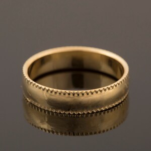 Unieke trouwring, brede trouwring, 14k gouden trouwring, 14K trouwring vrouwen, trouwring met patroon, ring in antieke stijl, minimalistisch