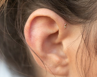 Helix Earring, Helix Piercing, Helix Stud, Helix Earring Silver, Sterling Silver Helix, Cartilage Earring, Anti Helix, Lotus, 16g, 18g, 20g