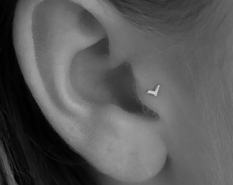 Silver Tragus Earring, Tiny Tragus, Sterling Silver Tragus, Tragus Jewelry, Silver Nose Stud, Indian Nose Ring, Bird Piercing, 16g-22g