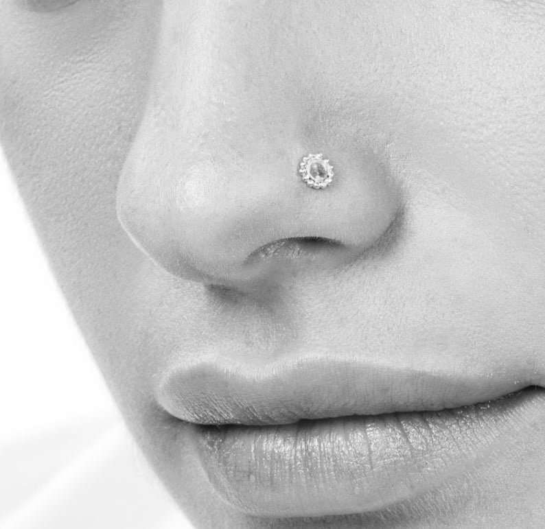 Nose Stud Nostril Stud Nose Piercing Nose Bone Nose Ring Etsy Israel
