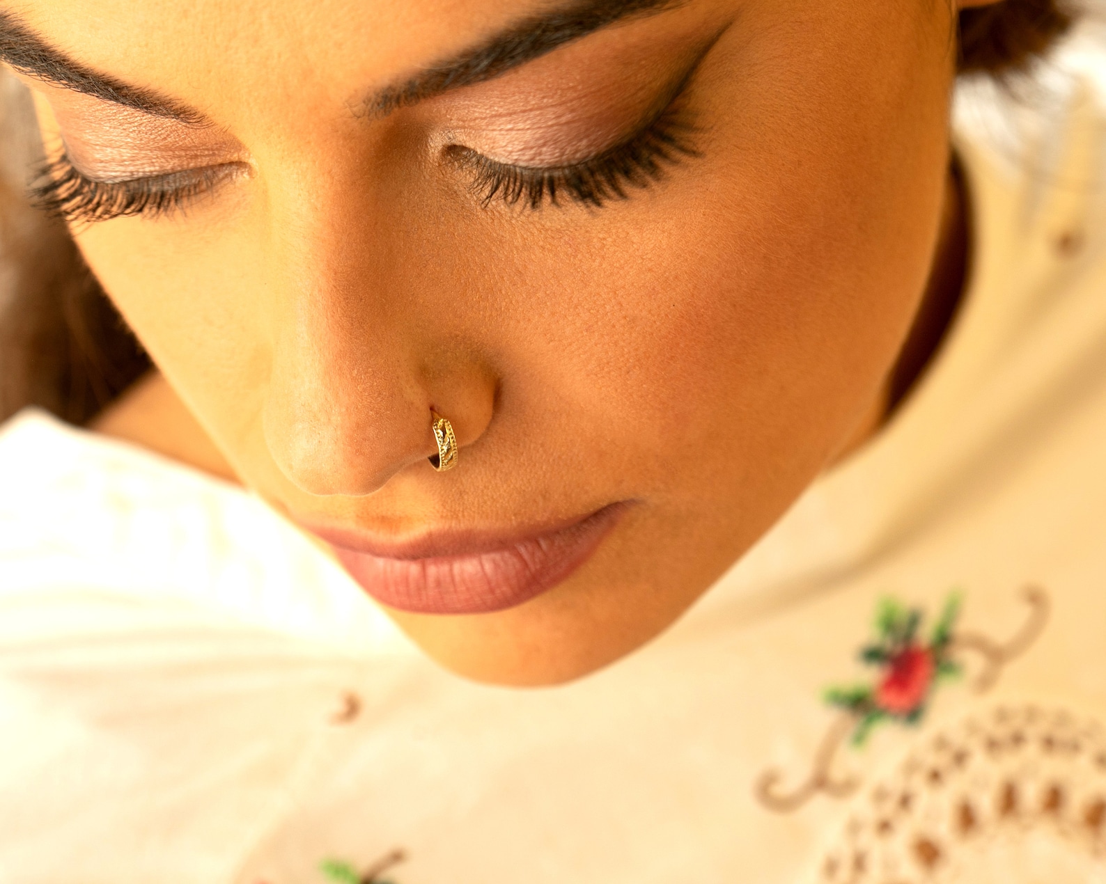 14K Gold Nose Ring 14k Gold Nose Piercing Indian Nose Ring Etsy