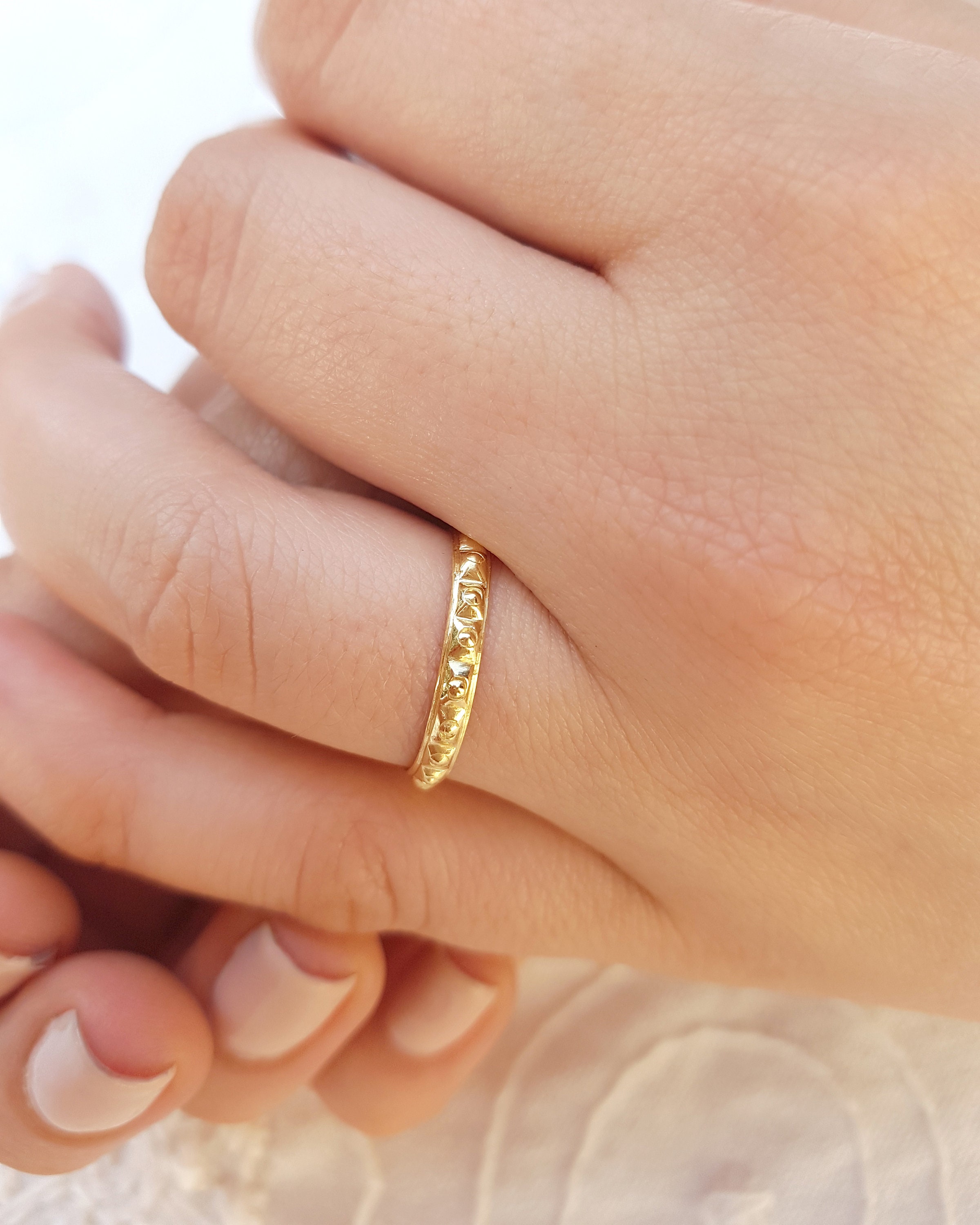 Unique Gold Band Wedding Ring Women 18K Gold Wedding Band - Etsy Israel