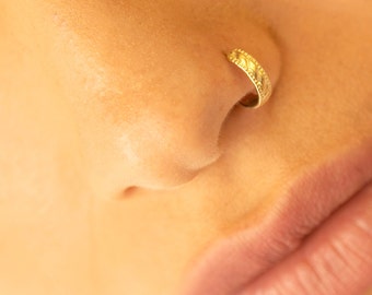 Indian Nose Ring, Gold Nose Ring,  Unique Nose Ring, Nose Ring Hoop, 20g Nose Ring, Piercing Helix, Cartilage Earring, Hippie Piercing
