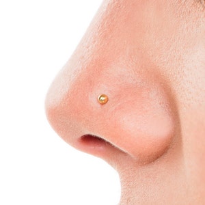 Ball Nose Stud, Barely There Nose Stud, Tiny 14k Gold Nose Stud, Solid Gold Nose Stud, Small Nose Stud, Dot Nose Stud, Tiny Gold Nose Pin