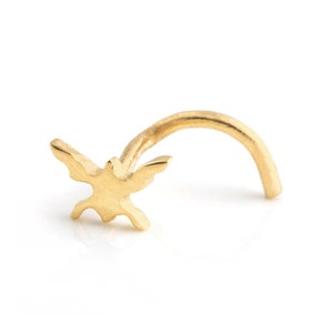 Clou de nez en or, clou de nez en or rose, piercing nez, anneau de nez, clou de nez mite, piercing insecte, clou de nez unique, tragus, papillon, 14 carats