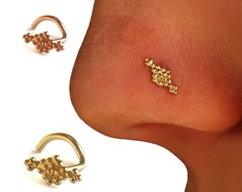 Winzige Gold Nasenstecker, Tribal Nasenstecker, Nasenring, Nasenstift, Gold Tragus, Gold 14k Nasenstecker, Nasenring, Nasenstecker, Knorpel