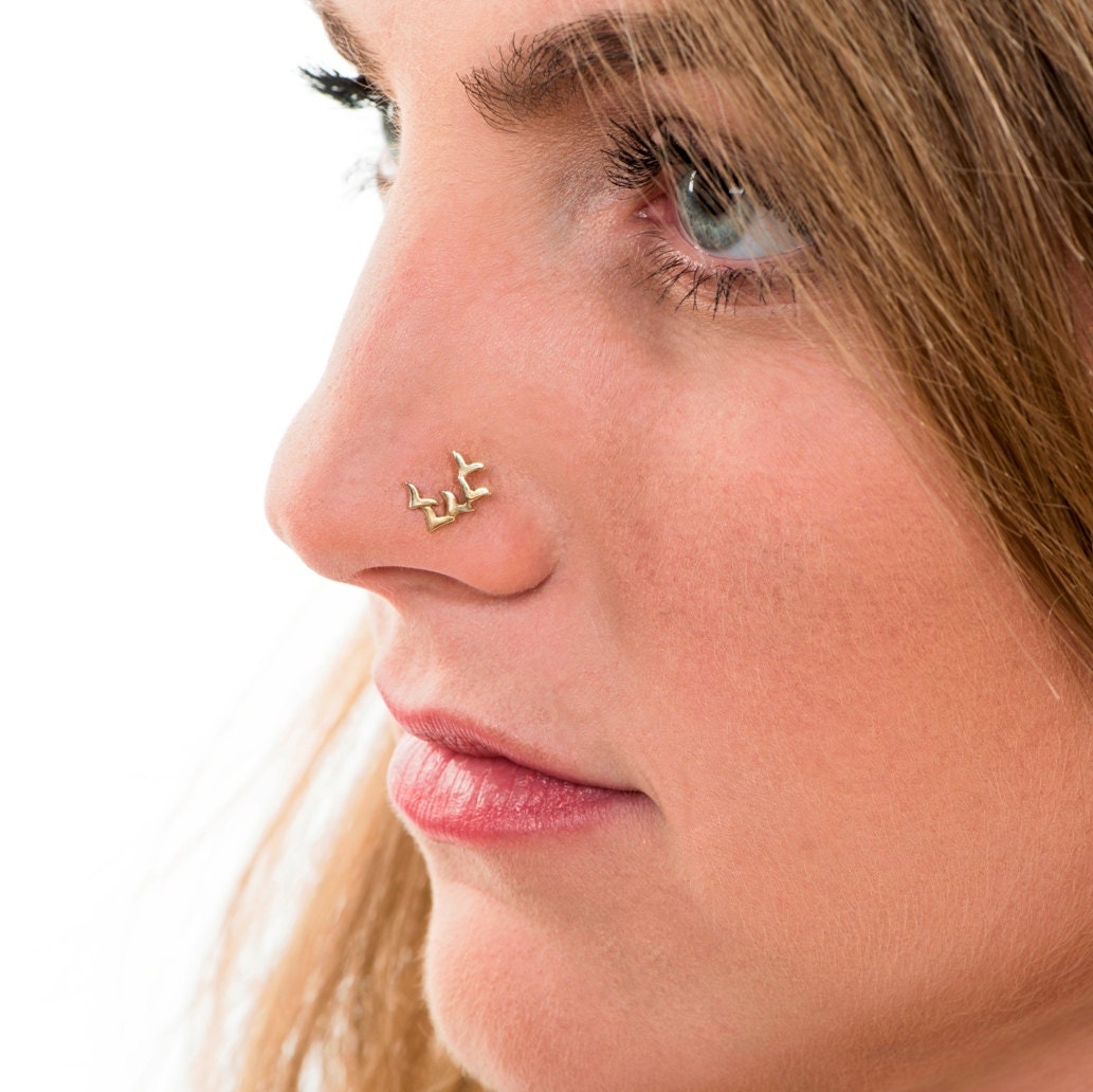 Wedding Big Nose Ring Decorated Indian Nath Piercing Jewelry Septum With  Chain | eBay