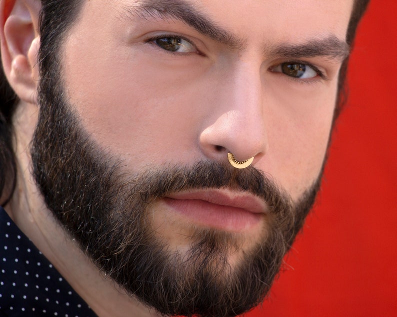 Gold Septum Ring Tribal Septum Septum Ring Men Unique Etsy